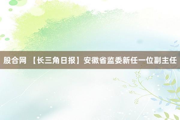 股合网 【长三角日报】安徽省监委新任一位副主任