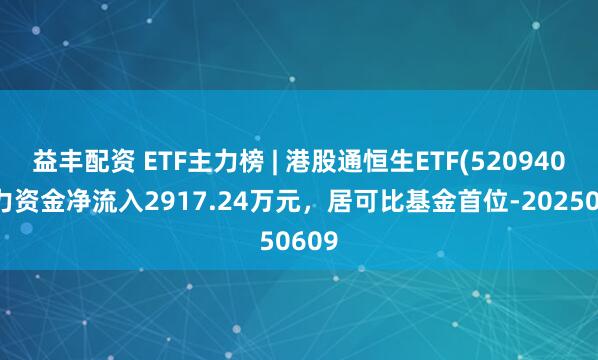 益丰配资 ETF主力榜 | 港股通恒生ETF(520940)主力资金净流入2917.24万元，居可比基金首位-20250609