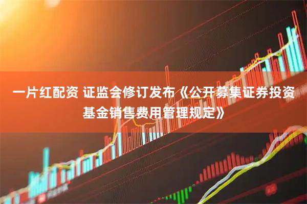 一片红配资 证监会修订发布《公开募集证券投资基金销售费用管理规定》